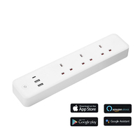 Bandes d'alimentation à commande vocale prises électriques prise britannique maison intelligente Wifi prise intelligente avec USB type-c