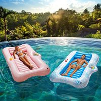 Usine grand adulte PVC gonflable piscine chaise longue rose plage soleil bronzage radeau flottant avec porte-boisson pour bronzer piscine lac