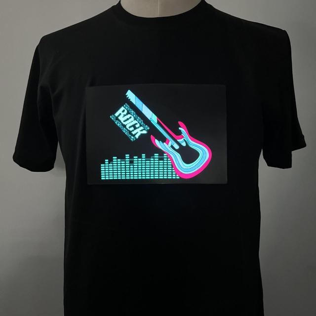 Factory Direct Custom Carnival Party Light Up Sound Active Equalizer El T-shirt Equalizer Flashing Music Activated Led T-shirt