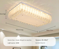 Plafonnier en cristal style plume, spectre complet, protection oculaire LED, lampe de luxe pour salon, chambre à coucher, bureau