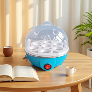 Cuiseur à œufs automatique en gros pour la maison, petit modèle 350W, 2 niveaux, 7 œufs, plaque chauffante en acier inoxydable, anti-cuisson à sec - Product Image 1