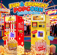 Máquina Expendedora de Palomitas de Maíz Dulces y Saladas Frescas de Alta Calidad, Servicio 24h, Fácil Operación, Pago con Monedas, Efectivo, QR y Tarjeta de Crédito