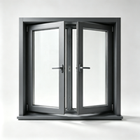 Ventana Abatible de Aluminio con Rotura de Puente Térmico, Certificación CE, Triple Acristalamiento, Aislamiento Acústico, Antirrobo RC2, Estilo Passivhaus, Tamaño Personalizado