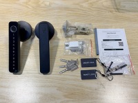Serrure de poignée de porte Bluetooth TYSH avec empreinte digitale, mot de passe via APP, carte IC, clé, pour portes de 30-50 mm d'épaisseur, noir et or, pour la maison