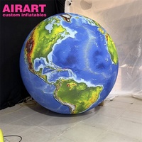 Globe terrestre gonflable géant avec impression HD intégrale, modèle de Terre gonflable suspendu pour la décoration de plafond de scène d'événements et d'expositions