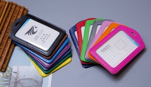 Femmes/hommes en cuir ID crédit/porte-carte bancaire Style d'affaires étudiants Bus carte étui lanière porte identité Badge cartes couverture - Product Image 4