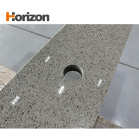 Prix d'usine, dalle de comptoir en verre de cristal de quartz, grande dalle, surface brillante pour meuble de salle de bain