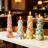 Molde de silicona 3D DM1414 para apilar animales (Oso, Oveja, Ardilla, Rana) para resina epoxi, velas, jabones, yeso y adornos DIY