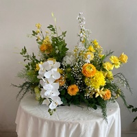 B126 Nouvelle Boule de Fleurs Artificielles Blanches et Vertes pour Centres de Table, Arrangement Floral pour Allée de Mariage, Réception, Fête, Décoration d'Événements