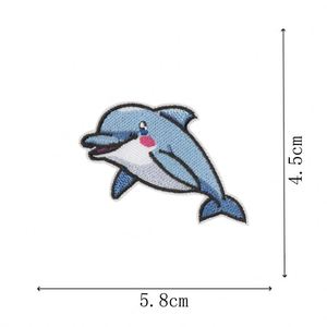 Nouveaux patchs thermocollants brodés sur ordinateur, motifs de poissons de mer et dauphins, pour vêtements - Product Image 5