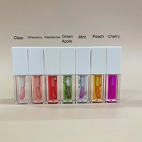 Huile à lèvres repulpante hydratante en profondeur, scintillante, au goût fruité, en pot blanc, cosmétique à marque privée