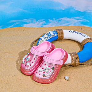 Zoccoli Luccicanti per Ragazze, Rosa Sfumato con Glitter, in EVA Leggero e Traspirante, Antiscivolo, Slip-On, per Tutte le Stagioni, Scarpe da Giardino - Product Image 5