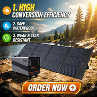 Station d'alimentation portable JTH//2500W 3000Wh LiFePO4 avec panneau solaire 200W, onduleur à onde sinusoïdale pure MPPT pour le camping et la sauvegarde d'urgence