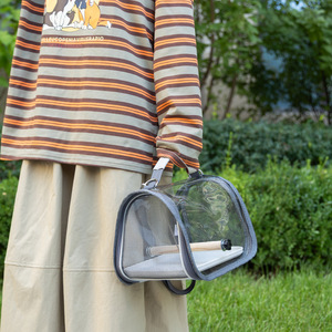 Parrot Outdoor Travel Bag Transparent <b>Waterproof</b> Portable Foldable Handheld Shoulder Carried Bird Cage Small Pets - Product Image 3