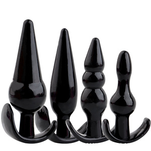 Juego de 4 tapones anales de goma suave, unisex, para estimulación adulta. - Product Image 2