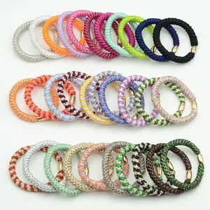 8Mm Trekkoord Stijl Dikke Haarbanden Plait Elastische Haarbanden Gevlochten Haar Scrunchies Touwen Paardenstaart Houders Voor Meisjes