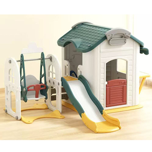 Trong nhà slide với bập bênh mẫu giáo hạnh phúc vui vẻ trẻ em sân chơi trong nhà Swing và EVA thảm cho gia đình trò chơi nhựa Playhouse - Product Image 2