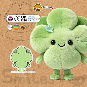 Peluche Personalizado de Trébol de Cuatro Hojas, Muñeco de Peluche Personalizado, Material Seguro y No Tóxico, CE UKCA, Peluche Suave para Regalos Empresariales - Product Image 1