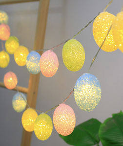 ไฟ LED รูปไข่อีสเตอร์สีพาสเทลหลากสีสัน ของตกแต่งวันหยุด โคมไฟสีเขียว เหลือง ชมพู ของตกแต่งไข่อีสเตอร์แสนสุข - Product Image 4