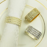 Anneaux de serviette en métal Bongo Crystal Diamond avec perles de bijouterie, écologiques, pour la rentrée scolaire