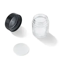 Pot en verre transparent de 3,5 g avec couvercle verrouillable, petit emballage cosmétique pour crème et concentré