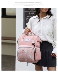 2Pcs Set Mommy Diaper Bag <b>Large</b> <b>Capacity</b> Baby Supplies Storage Bags Waterproof Maternity <b>Backpack</b> - Product Image 6