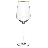 Verres à Vin à Bord Doré Personnalisables – Divers Logos et Couleurs Disponibles, Verrerie à Bord Doré