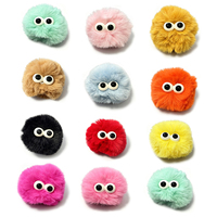 Accessoire de casque mignon en peluche avec yeux, pompon détachable pour casque, décoration pour vélo et skateboard d'enfants