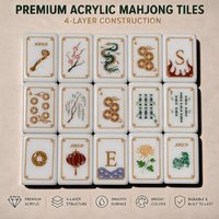 2026 Originality Ensemble de Mahjong Chinois-Américain de Luxe, Motif Écaille de Tortue, Peint à la Main, Tuiles d'Art Classique en Acrylique, Cadeau, En Stock, Prêt à l'emploi