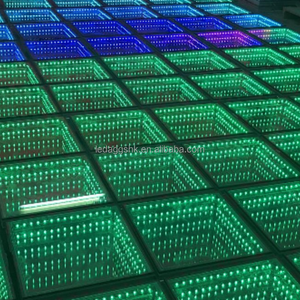 Pista de Baile Portátil LEDA, Nueva Pista de Baile con Luces de Chispas, Pista de Baile 3D para DJ, Discoteca, Bodas, Pista de Baile con Espejo Infinito, Paneles de Pista de Baile LED RGB - Product Image 1