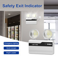 Lampe d'urgence LED rechargeable étanche à double tête avec télécommande, éclairage d'urgence incendie, lampes à double faisceau