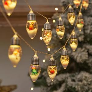 10/20 LED Christmas <strong>Snowball</strong> Clear Bulb String <strong>Lights</strong> With Christmas Santa Claus Snowman Tree - Product Image 1