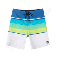 Short de bain imperméable à rayures pour hommes, impression par Sublimation, séchage rapide, short de plage extensible à 4 voies