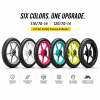 Ensemble de roues Supermoto 14 pouces, pneus routiers 110/70-14 120/70-14, jante en aluminium CNC, amélioration des performances pour moto électrique, scooter, vélo électrique