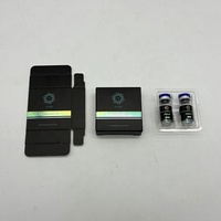 Échantillonneurs cosmétiques en feuille d'or pour 2 flacons de peptides de 10 ml avec plateau à 2 compartiments de 10 ml et emballage en boîte