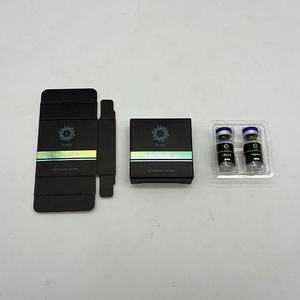 Échantillonneurs cosmétiques en feuille d'or pour 2 flacons de peptides de 10 ml avec plateau à 2 compartiments de 10 ml et emballage en boîte - Product Image 5