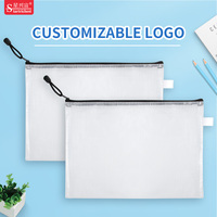 Sac A4 en plastique étanche personnalisé à fermeture éclair, sac transparent de rangement de documents pour les fournitures scolaires et de bureau