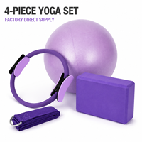 ODM Set de 4 Piezas para Ejercicio de Pilates en Casa: Aro Mágico de 25cm, Mini Balón de Estabilidad de PVC, Bloque de Yoga de EVA, Correa con Anillo en D No Elástico - Venta al por Mayor