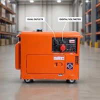 Generator Diesel Senyap 50Hz Portabel Starter Elektrik Output 12V DC Voltmeter Digital Stopkontak Ganda untuk Cadangan Rumah