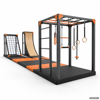 Équipement de parcours d'obstacles Ninja en acier au carbone Pokiddo pour enfants de 3 à 15 ans, certifié EN1176 ASTM, usine de 30 000 m²