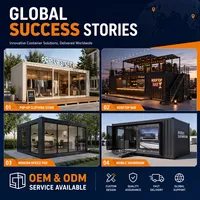 Op maat gemaakte creatieve, milieuvriendelijke, duurzame containerwoning, moderne prefab winkel, café, bar, modulaire woning, pop-up restaurant