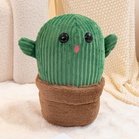 Peluche Cactus en Pot - Couleurs et Motifs Personnalisables, Cactus en Peluche Personnalisé avec Texture en Velours Côtelé pour Cadeaux d'Anniversaire