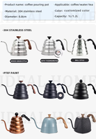 Bouilloire à café et thé grise pour cuisinière, 1L 1.2L, en acier inoxydable 304, avec bec col de cygne et poignée en bois, pour le camping