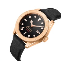 Montre de plongée en Bronze et saphir, avec cadran en Bronze, bracelet mécanique authentique, Super lumineuse, résistante à l'eau, 30 barres, livraison gratuite