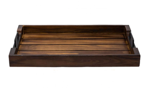 Bandeja de servicio de madera rústica Bandeja de desayuno de madera natural Bandeja de palé de madera pintada a mano elegante de granja hecha a mano - Product Image 4