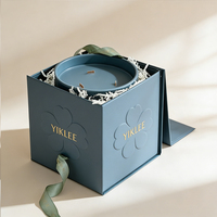 Caja magnética para una sola vela con cinta, embalaje de marca privada para velas de aromaterapia, caja magnética con tapa abatible.