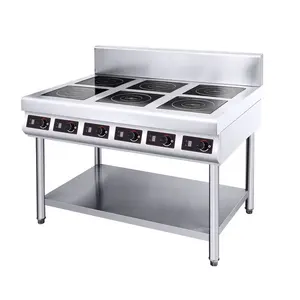 3.5KW*6 High Quality 6 Ended Stainless Steel Cooker Multi Commercial 6 Burner Induction