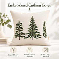 Housse de coussin décorative pour canapé, motif brodé d'arbre, couture soignée, personnalisable OEM ODM