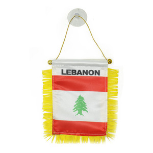 Drapeaux suspendus <span class=keywords><strong>libanais</strong></span> de décoration de rétroviseur de fenêtre du Liban personnalisés en gros - Product Image 1