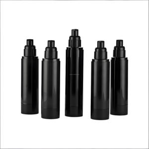 Flacone Airless in PET Nero Opaco da 15ml con Logo Personalizzato, Cilindrico, Riutilizzabile, Serigrafato, per Lozioni, Sieri, Prodotti per la Cura della Pelle, con Pompa per Shampoo - Product Image 5